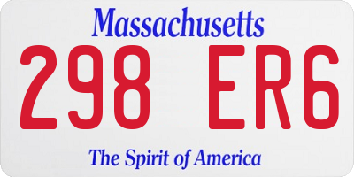 MA license plate 298ER6