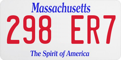 MA license plate 298ER7