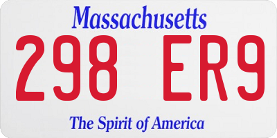 MA license plate 298ER9
