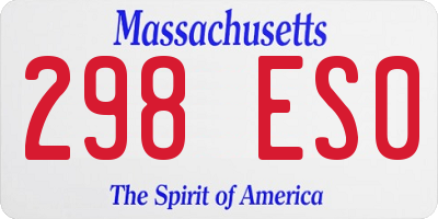 MA license plate 298ES0