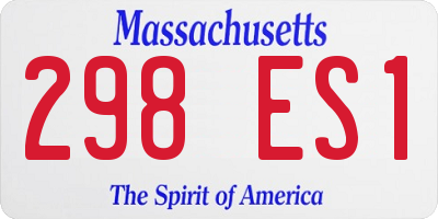 MA license plate 298ES1