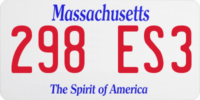 MA license plate 298ES3