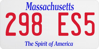 MA license plate 298ES5