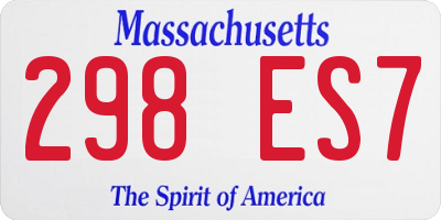 MA license plate 298ES7