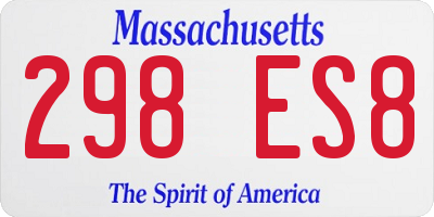 MA license plate 298ES8