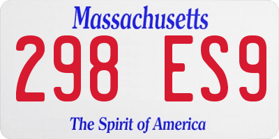 MA license plate 298ES9