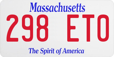 MA license plate 298ET0
