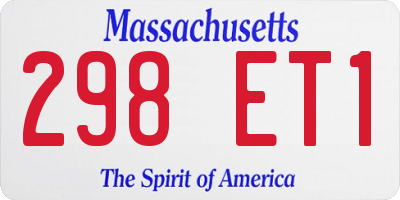 MA license plate 298ET1