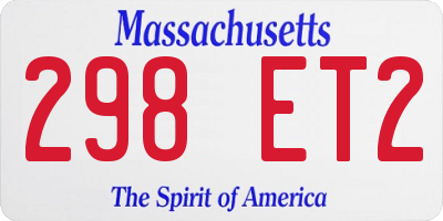 MA license plate 298ET2