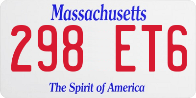 MA license plate 298ET6