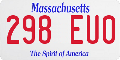 MA license plate 298EU0