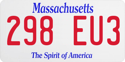 MA license plate 298EU3