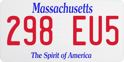 MA license plate 298EU5