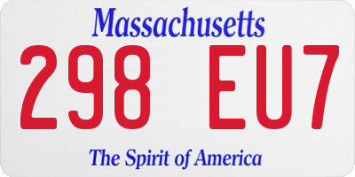 MA license plate 298EU7