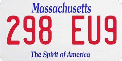 MA license plate 298EU9