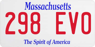 MA license plate 298EV0