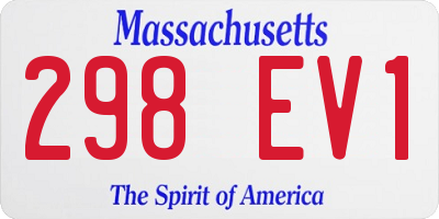 MA license plate 298EV1