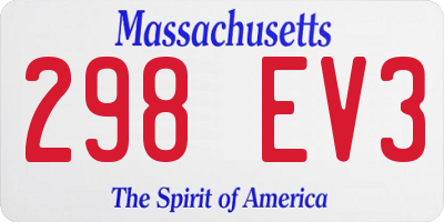 MA license plate 298EV3