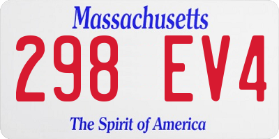 MA license plate 298EV4