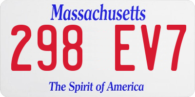 MA license plate 298EV7