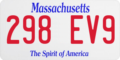 MA license plate 298EV9