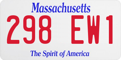 MA license plate 298EW1