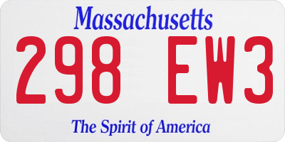 MA license plate 298EW3