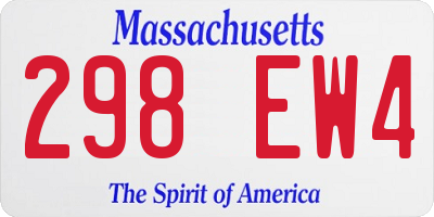 MA license plate 298EW4