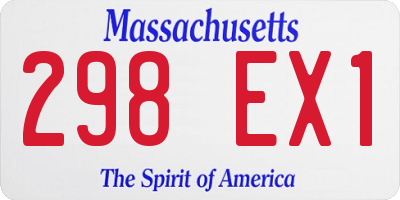 MA license plate 298EX1