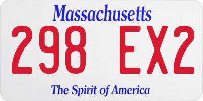 MA license plate 298EX2
