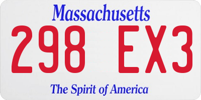 MA license plate 298EX3