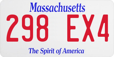 MA license plate 298EX4
