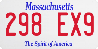 MA license plate 298EX9