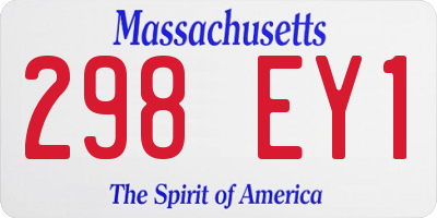MA license plate 298EY1