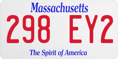 MA license plate 298EY2