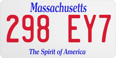 MA license plate 298EY7
