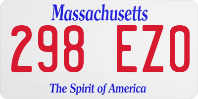 MA license plate 298EZ0