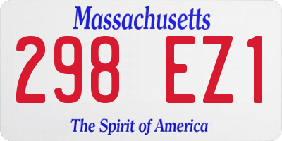 MA license plate 298EZ1