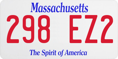 MA license plate 298EZ2