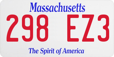 MA license plate 298EZ3
