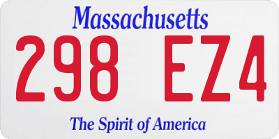 MA license plate 298EZ4