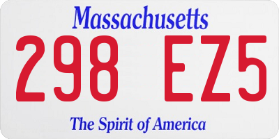 MA license plate 298EZ5
