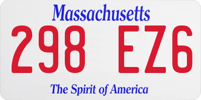 MA license plate 298EZ6
