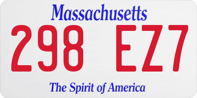MA license plate 298EZ7