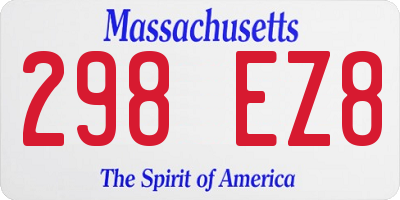 MA license plate 298EZ8