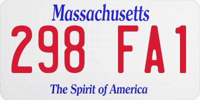 MA license plate 298FA1