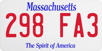 MA license plate 298FA3