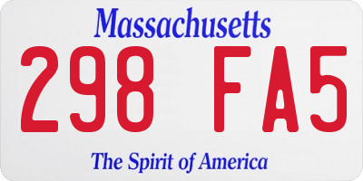 MA license plate 298FA5
