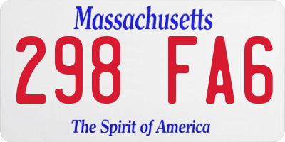 MA license plate 298FA6