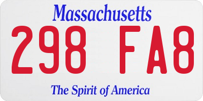 MA license plate 298FA8
